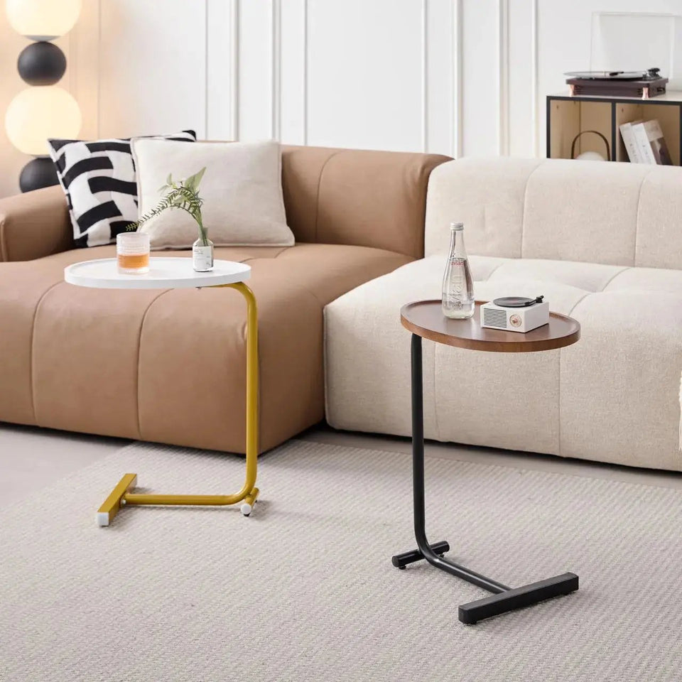 Modern C-Shaped Side Table – Compact End Table for Living Room & Bedroom - SS Creative Holdings