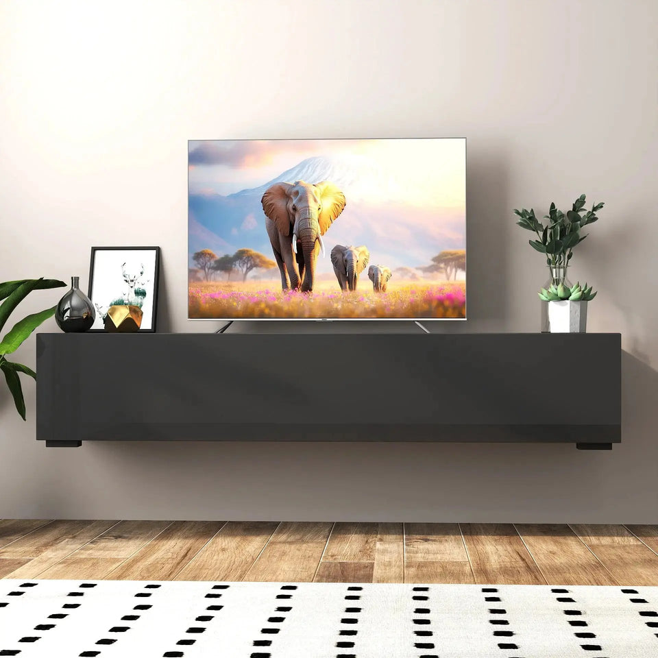 Modern Floating Entertainment Center – Sleek Wall-Mounted Media Console - SS Creative Holdings