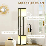 Modern Shelf Floor Lamp with Dual Ambient Light  & Storage Shelves - SS Creative Holdings