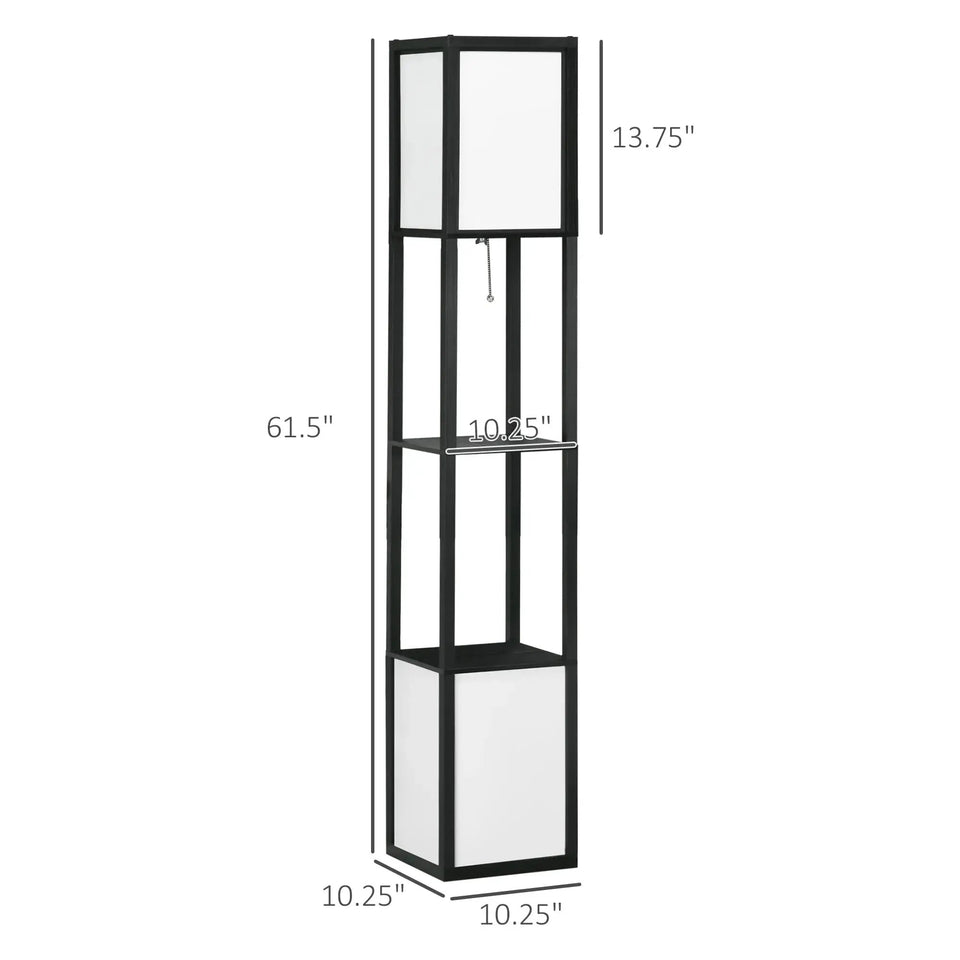 Modern Shelf Floor Lamp with Dual Ambient Light  & Storage Shelves - SS Creative Holdings