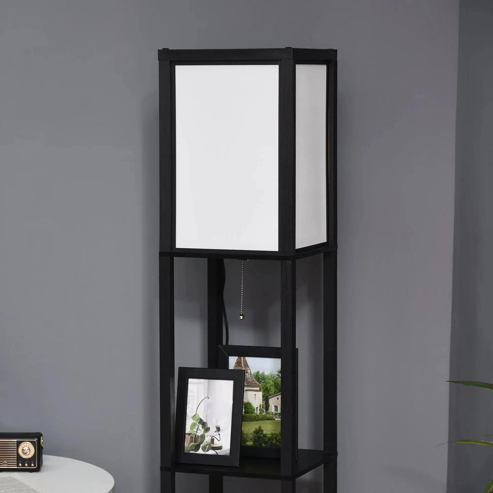 Modern Shelf Floor Lamp with Dual Ambient Light  & Storage Shelves - SS Creative Holdings