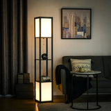 Modern Shelf Floor Lamp with Dual Ambient Light  & Storage Shelves - SS Creative Holdings