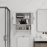Multi-Functional Bathroom Wall Cabinet – White Storage Organizer with Adjustable Shelf, Towel Bar & Paper Holder - SS Creative Holdings
