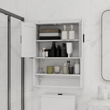 Multi-Functional Bathroom Wall Cabinet – White Storage Organizer with Adjustable Shelf, Towel Bar & Paper Holder - SS Creative Holdings