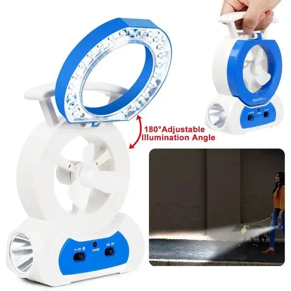 Portable Flexible Desk Fan & LED Reading Light with Multi-Use Tripod. - SS Creative Holdings