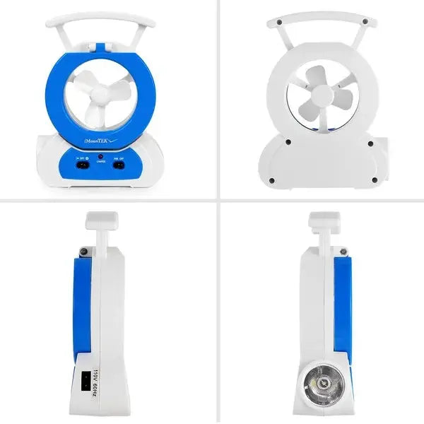 Portable Flexible Desk Fan & LED Reading Light with Multi-Use Tripod. - SS Creative Holdings