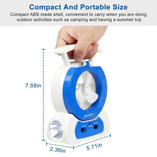 Portable Flexible Desk Fan & LED Reading Light with Multi-Use Tripod. - SS Creative Holdings