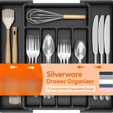 Premium Expandable Kitchen Drawer Organizer – Adjustable Utensil & Silverware Tray for a Clutter-Free Home. - SS Creative Holdings