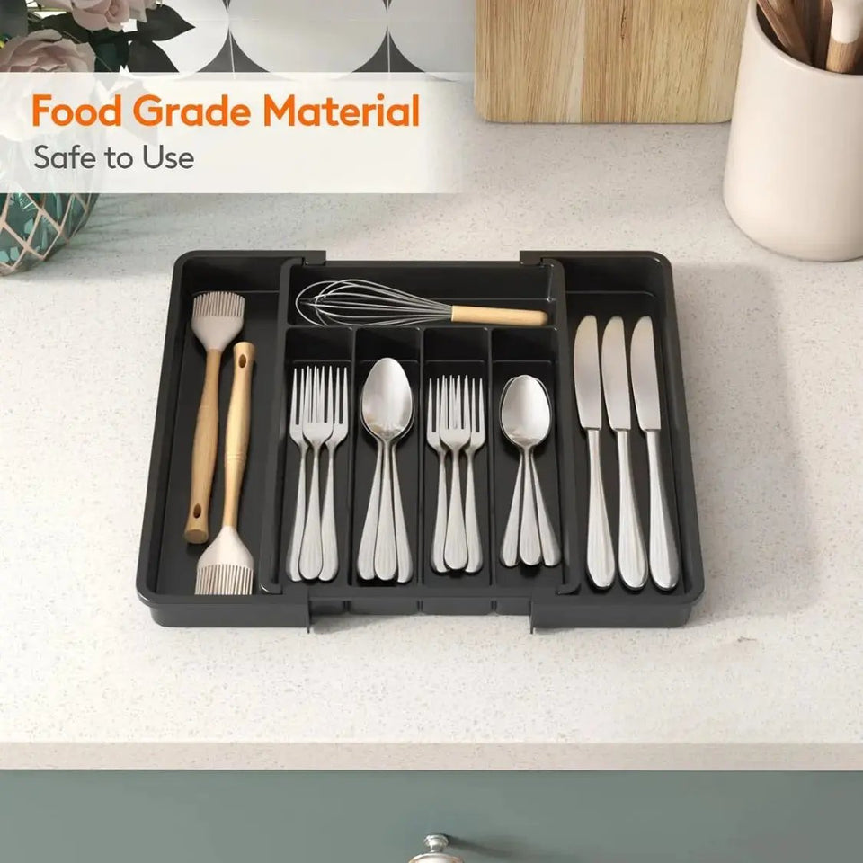 Premium Expandable Kitchen Drawer Organizer – Adjustable Utensil & Silverware Tray for a Clutter-Free Home. - SS Creative Holdings