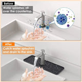 Premium Silicone Kitchen Sink Faucet Splash Guard & Drain Mat – Keeps Countertops Dry & Clean - SS Creative Holdings