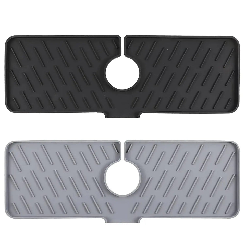 Premium Silicone Kitchen Sink Faucet Splash Guard & Drain Mat – Keeps Countertops Dry & Clean - SS Creative Holdings