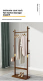 Solid Wood Minimalist Coat Rack – Freestanding Entryway Organizer with Natural Walnut Finish (71") - SS Creative Holdings