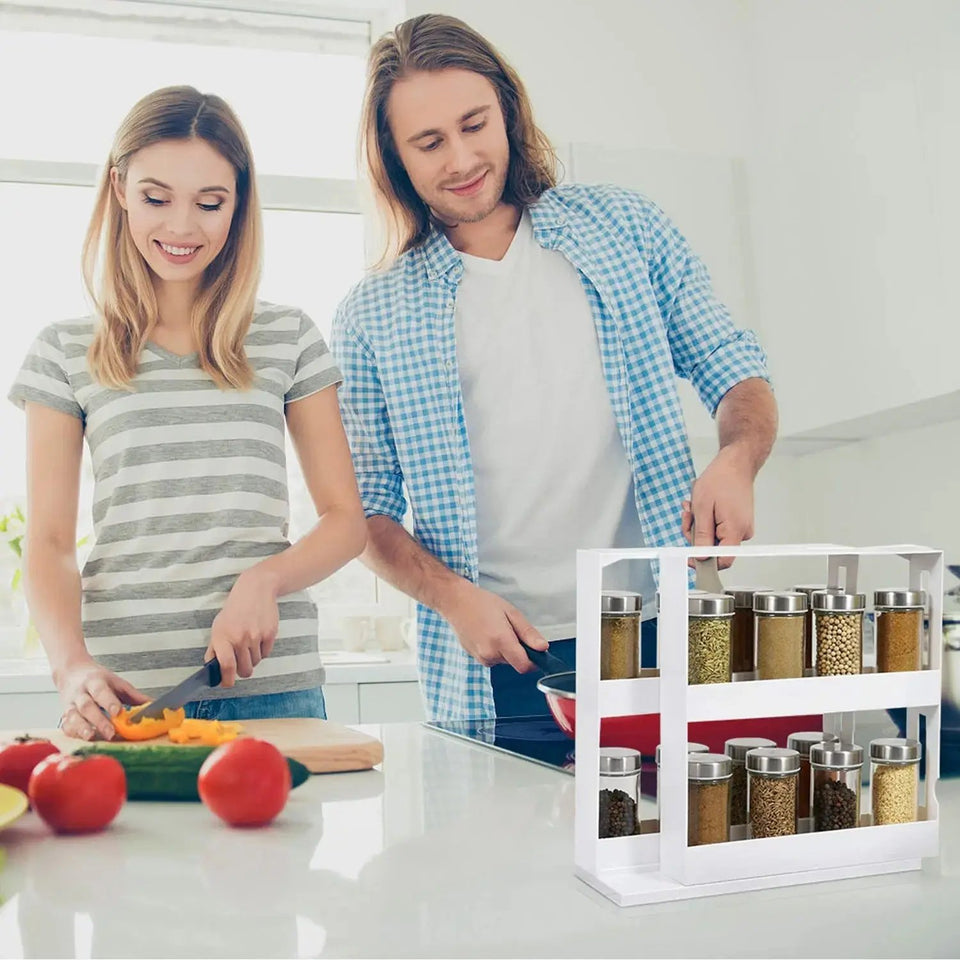 Swivel Cabinet Organizer – Rotating Kitchen Rack for Spices & Condiments. - SS Creative Holdings