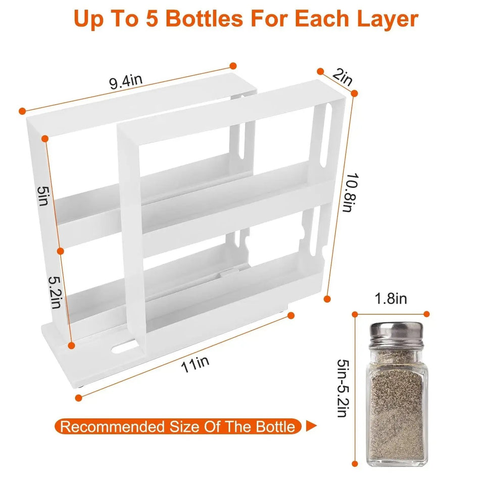 Swivel Cabinet Organizer – Rotating Kitchen Rack for Spices & Condiments. - SS Creative Holdings