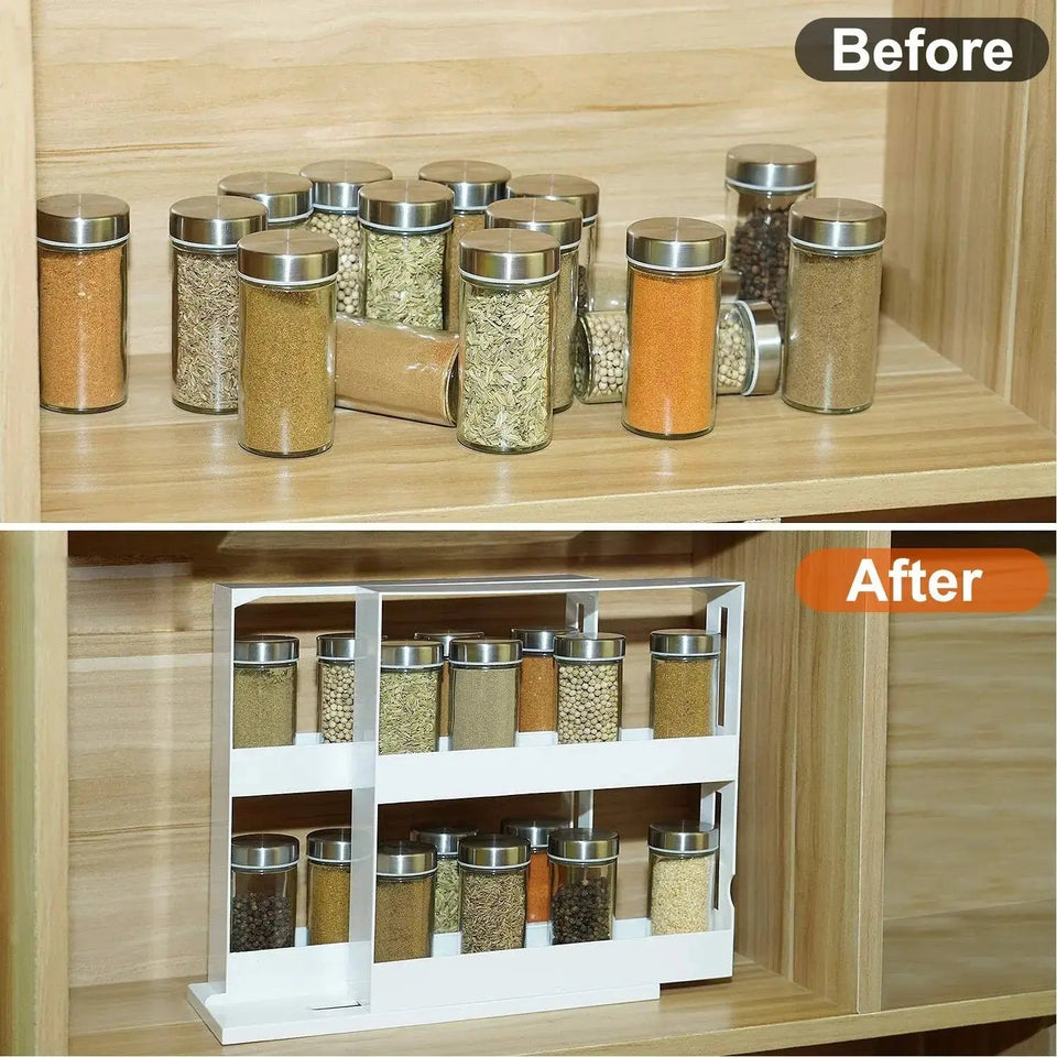 Swivel Cabinet Organizer – Rotating Kitchen Rack for Spices & Condiments. - SS Creative Holdings
