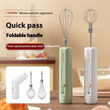 Wireless Foldable Electric Whisk - 3-Speed Portable Cream & Egg Blender