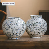 New Chinese-style Living Room Flower Arrangement Handmade Vintage Stoneware Vase Creative Design