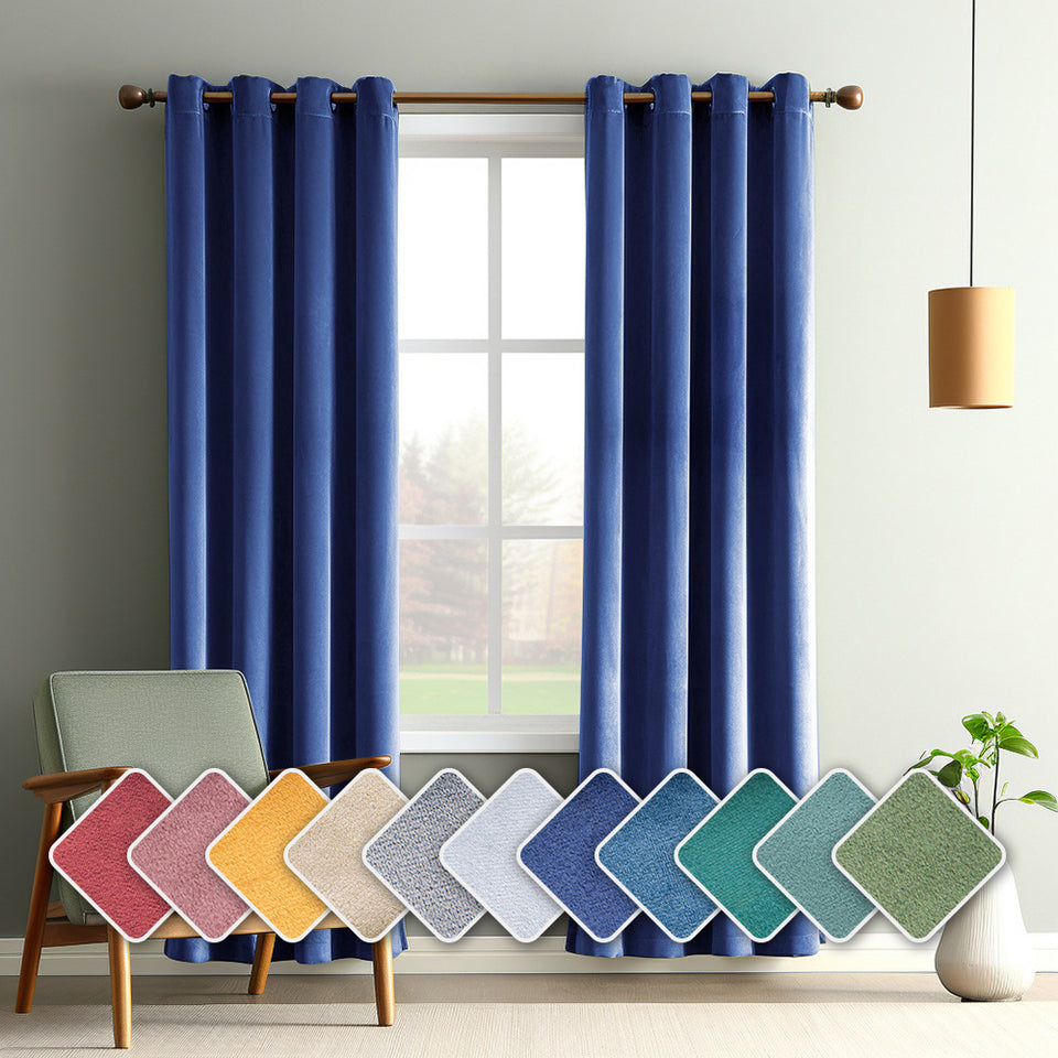 Solid-color Vintage Velvet Blackout And Heat-insulating Curtains For The Living Room Bedroom Or Study