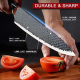 6 PCS Kitchen Knife Sets, Steel Kitchen Knives Set Tools Forged Kitchen Knife Scissors Ceramic Peeler Chef Slicer Knife Gift Case - SS Creative Holdings