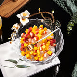 High-Transparency Glass Fruit Plate With Enamel Design For Living Room Coffee Tables